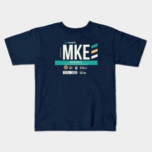 Milwaukee (MKE) Airport Code Baggage Tag Kids T-Shirt